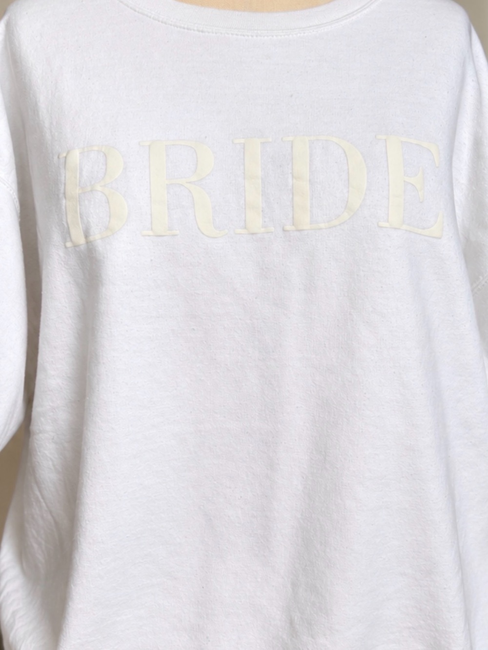 Bride Graphic Sweatshirt White Cream Long Sleeve Crewneck Pullover